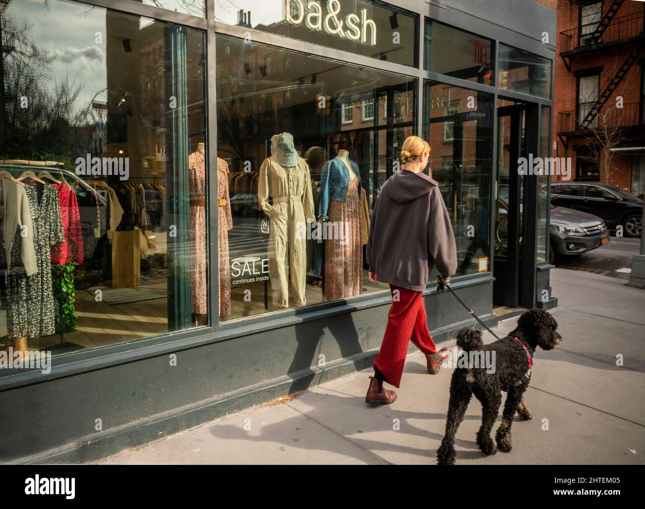 Bleecker Street shopping in Greenwich Village in New York on Thursday