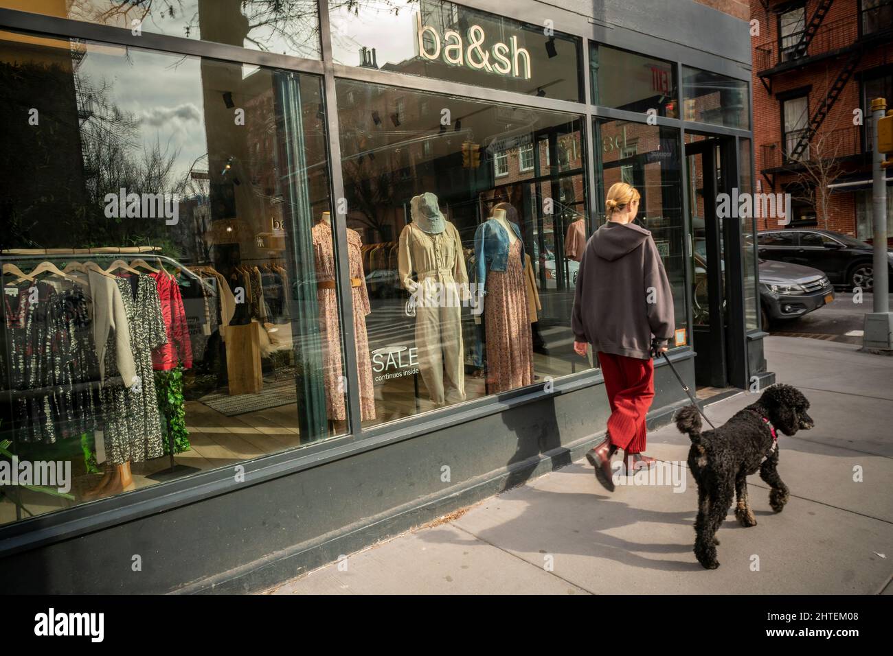 Bleecker Street shopping in Greenwich Village in New York on Thursday