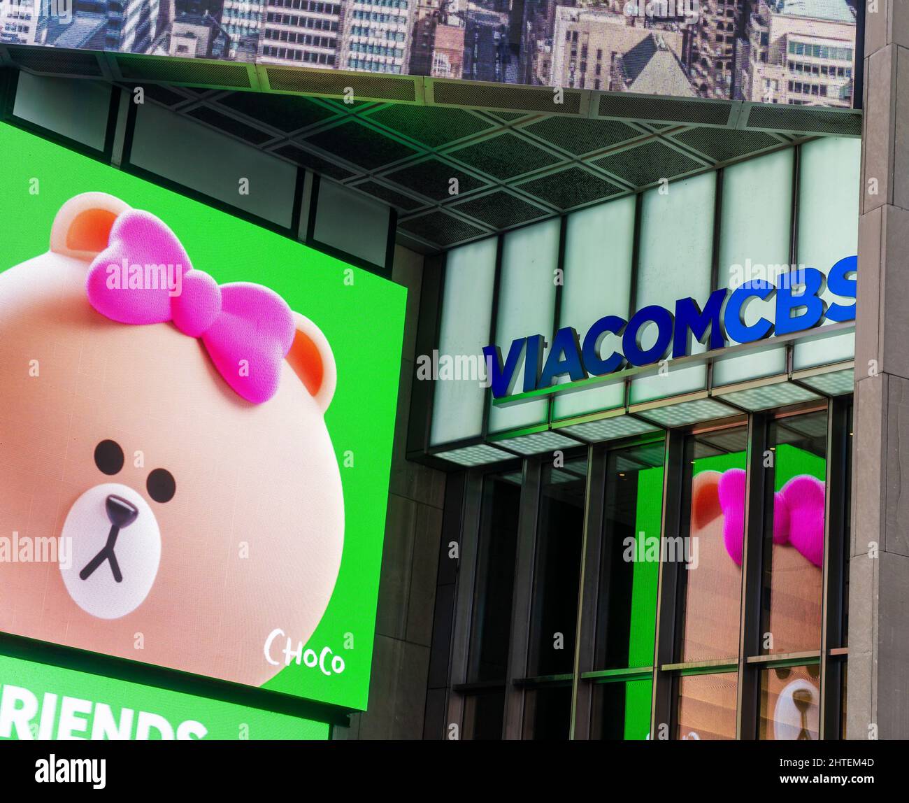The ViacomCBS headquarters in Times Square in New York on Wednesday, February 16, 2022. ViacomCBS has changed its name to Paramount Global.  (© Richard B. Levine) Stock Photo