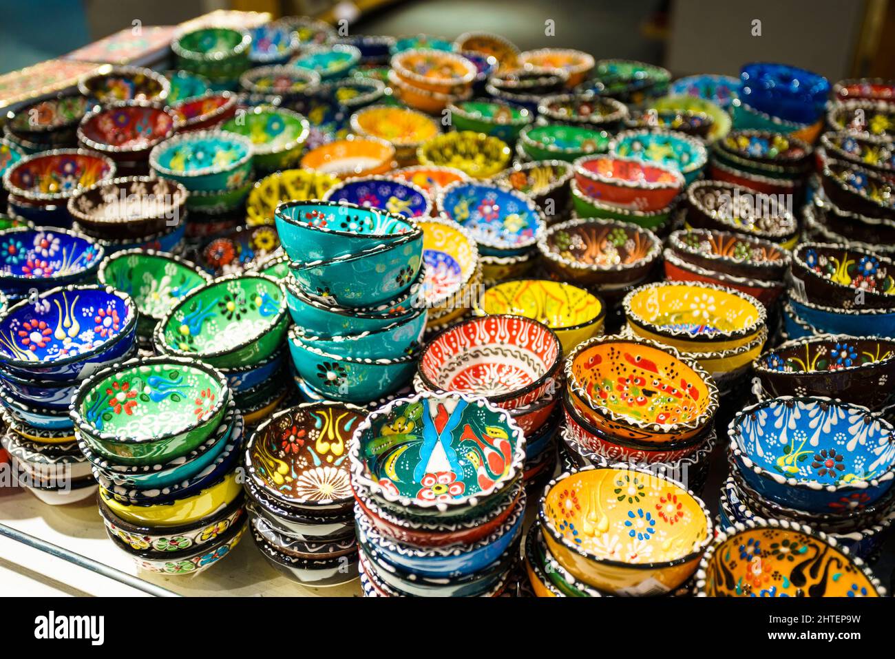 Classical and traditional Turkish colorful ceramics on the Istanbul ...