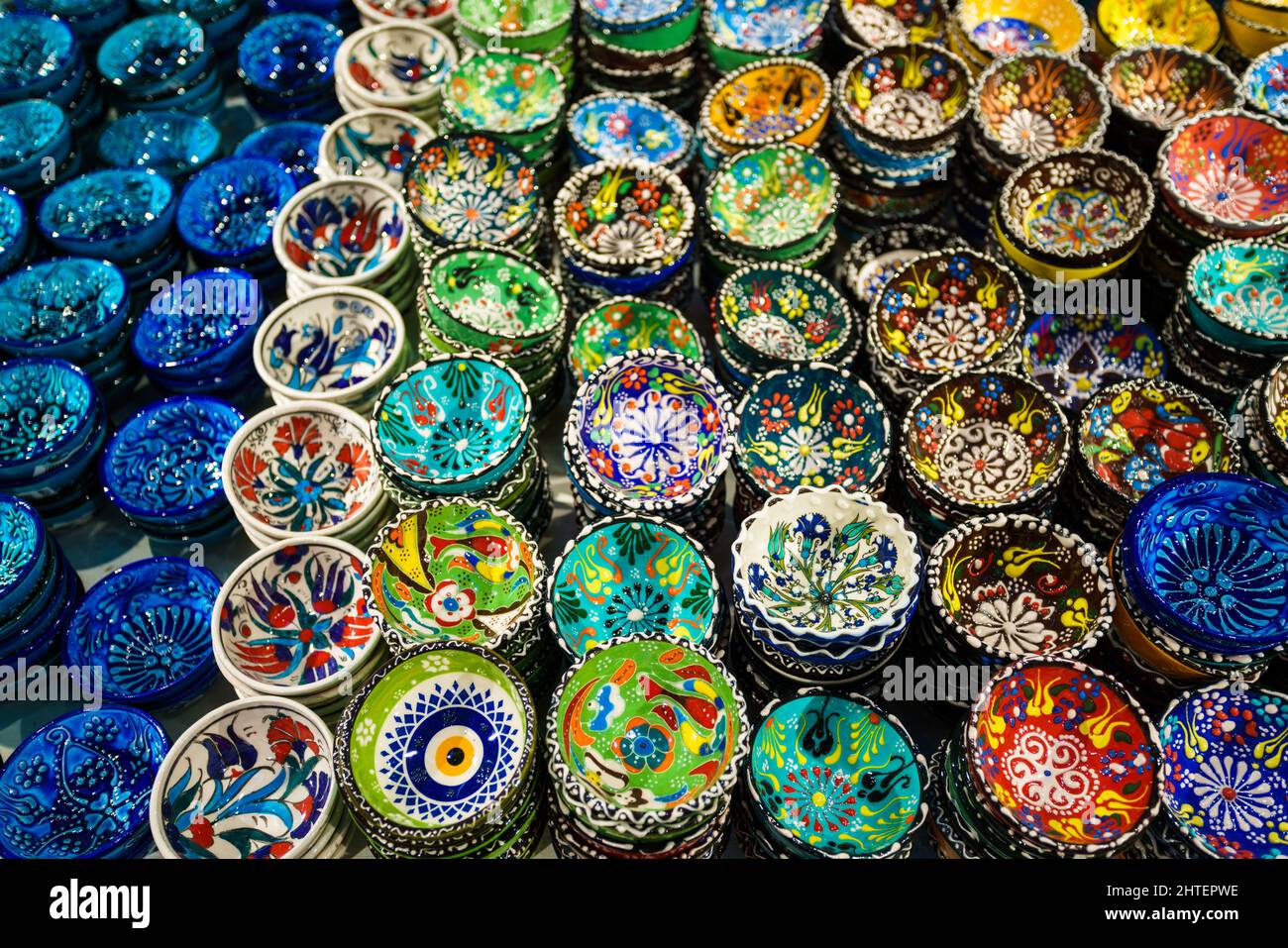 Classical and traditional Turkish colorful ceramics on the Istanbul ...