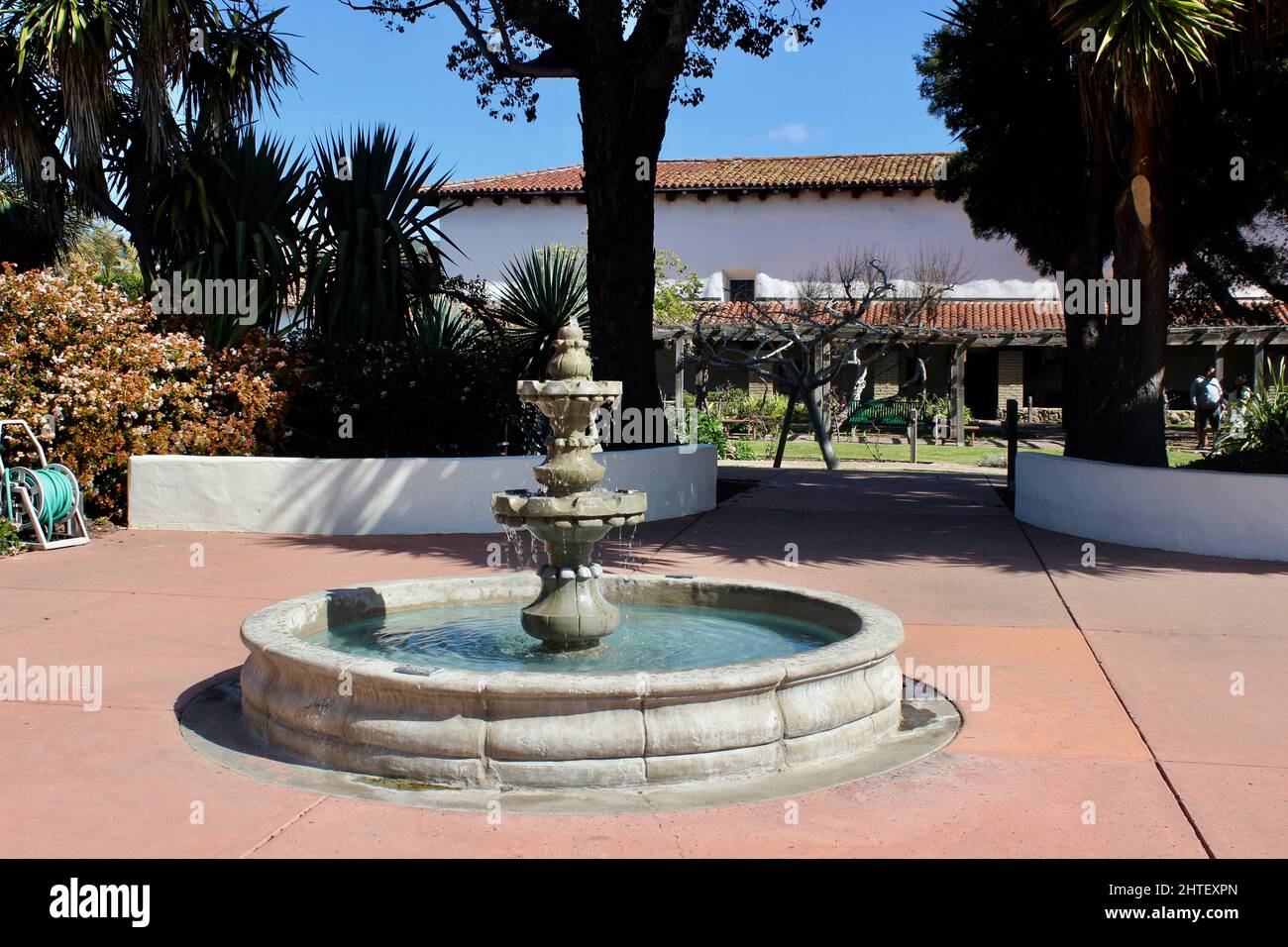Fountain, Mission San Luis Obispo de Tolosa, San Luis Obispo, California Stock Photo