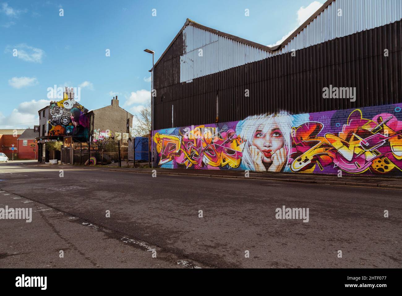 Vibrant Street Art Graces A Wall In Digbeth Birmingham On The Corner