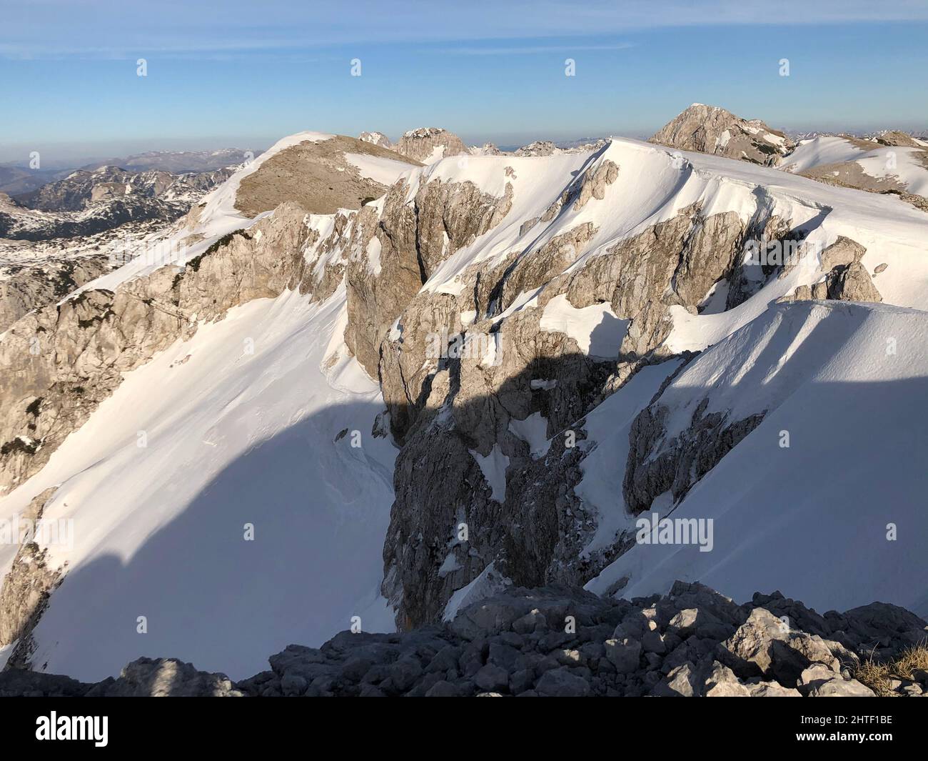 Winter hiking on Prenj mountain, Vidina kapa peka, Bosnia and