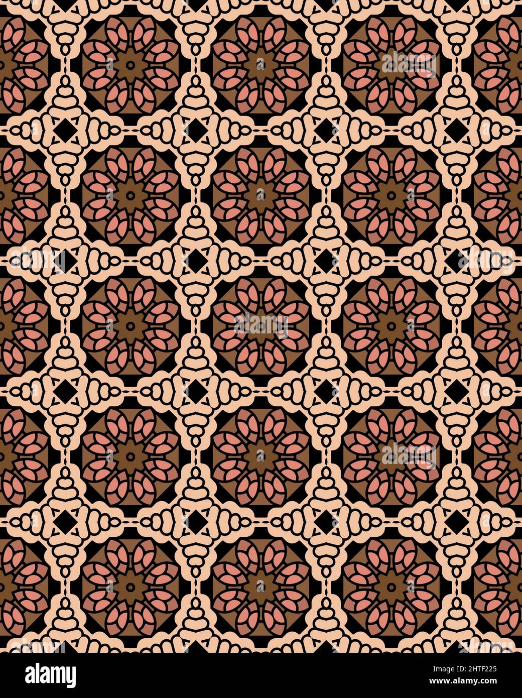 Illustration of a brown seamless tile pattern for wallpapers and