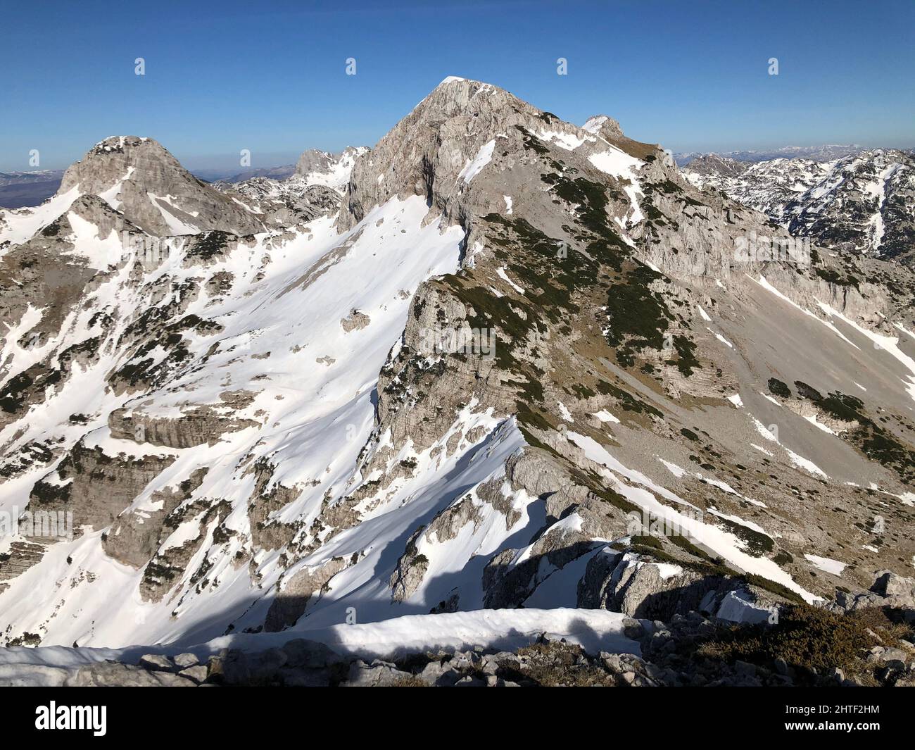 Winter hiking on Prenj mountain, Vidina kapa peka, Bosnia and