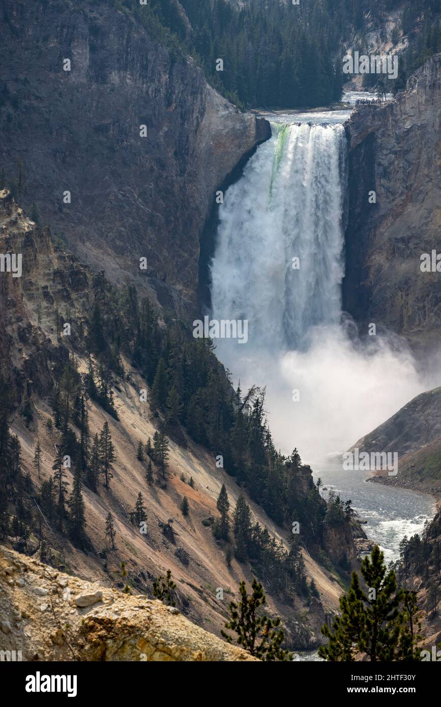 Upper Yellowstone Falls in Yellowstone National Park, WY Stock Photo ...