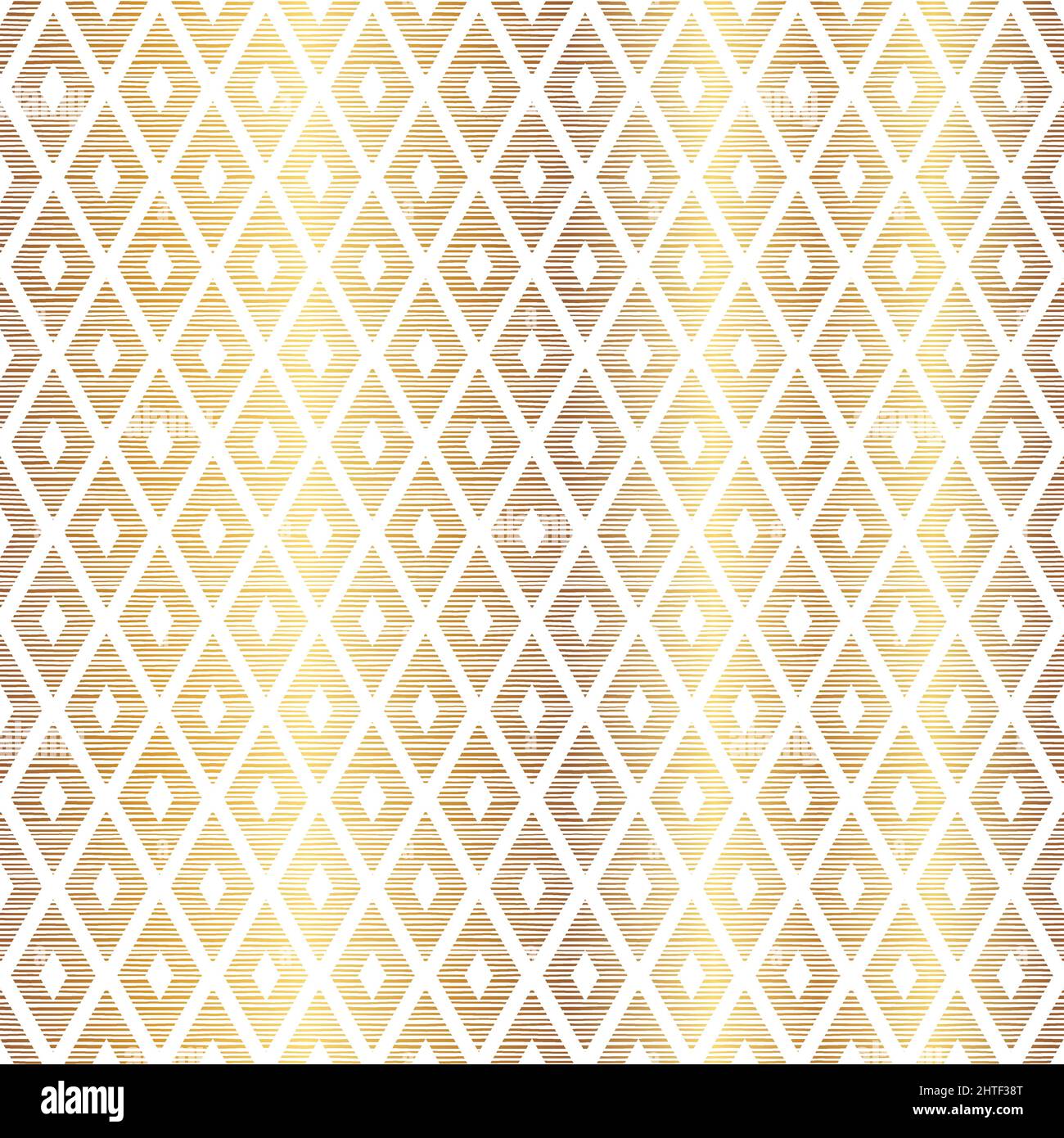Elegant Gold Rhombus Seamless Pattern Design on White Background Stock ...