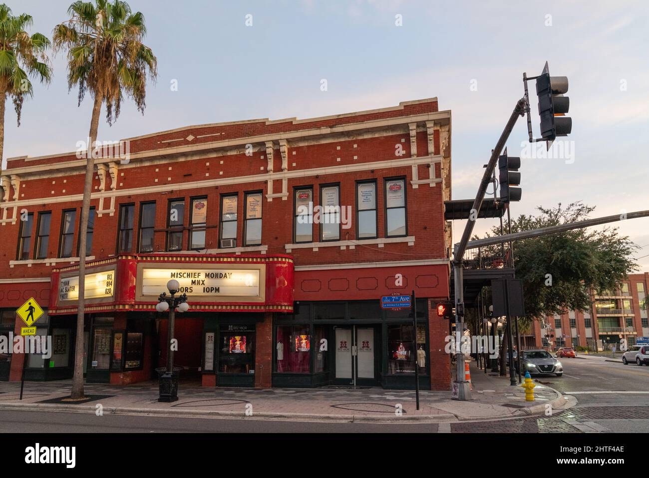 The Ritz Ybor at sunset in the Historic District of Ybor City Stock The Ritz Ybor at sunset in the Historic District of Ybor City Stock