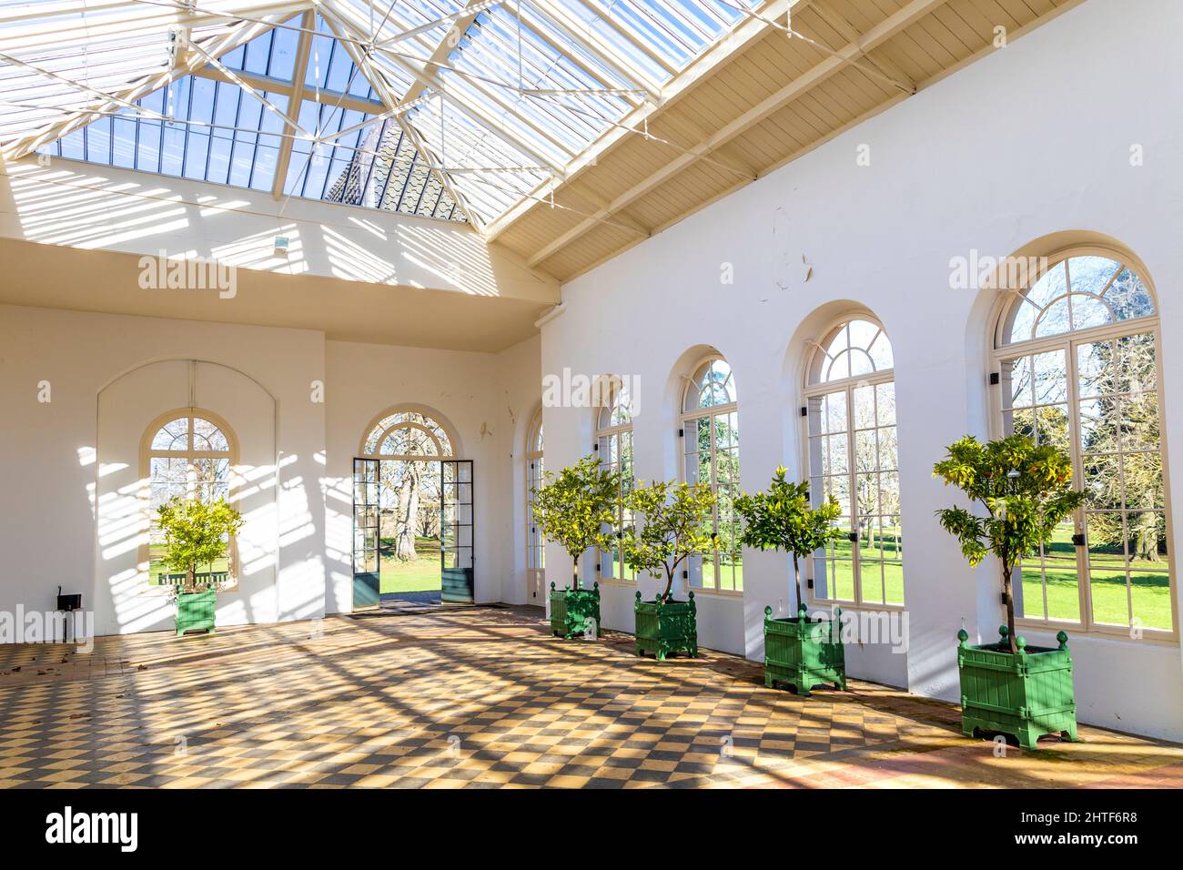 Interior of the 19th century Orangery by Thomas Philip, 2nd Earl de Grey and James Clepham at Wrest Park, Bedfordshire, UK Stock Photo