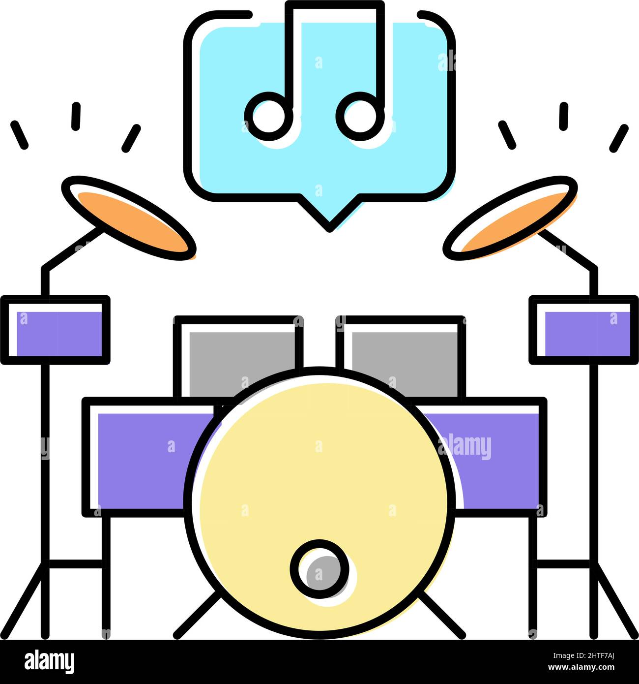 play musical instrument mens leisure color icon vector illustration ...
