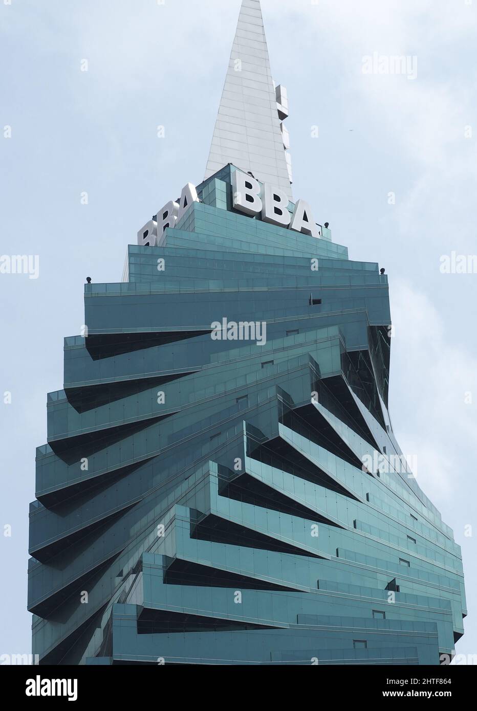 Vertical shot of BBVA building in Panama City, Panama Stock Photo Alamy