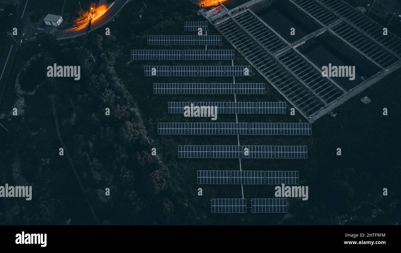 Aerial view dark solar hi-res stock photography and images - Alamy