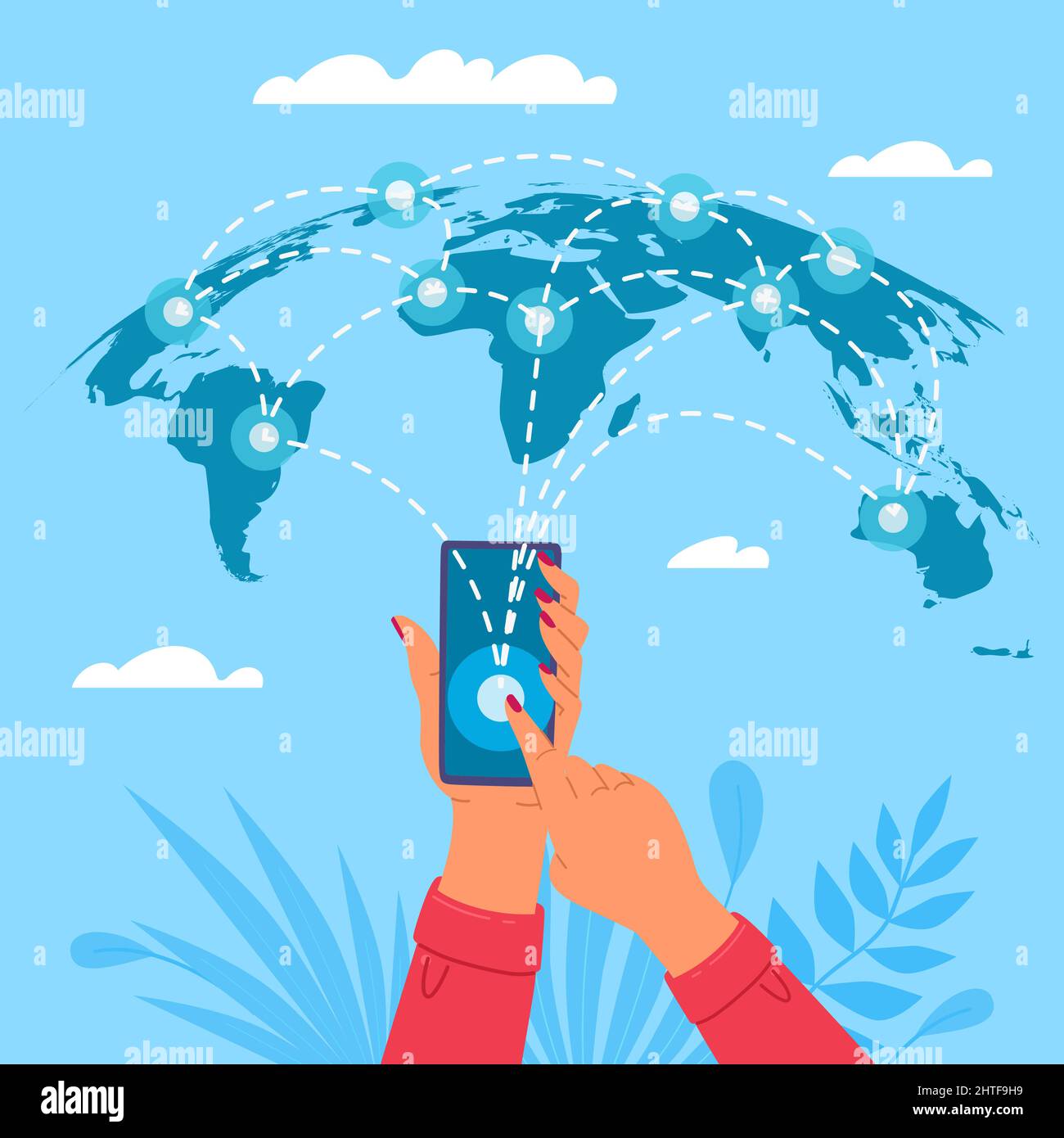 Internet connections world map Stock Vector Images - Alamy