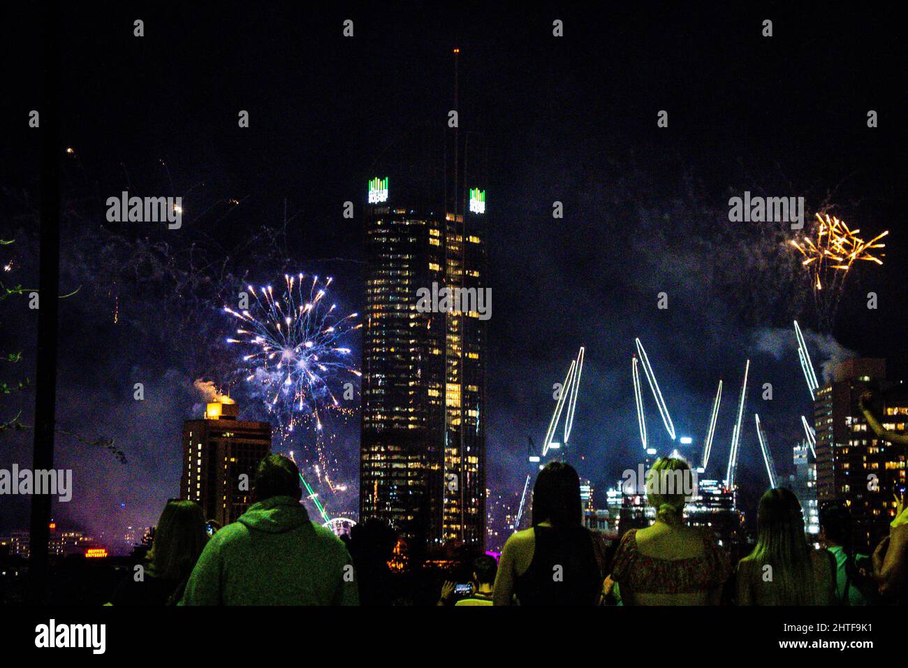 Beautiful view of Fireworks at Riverfire Stock Photo