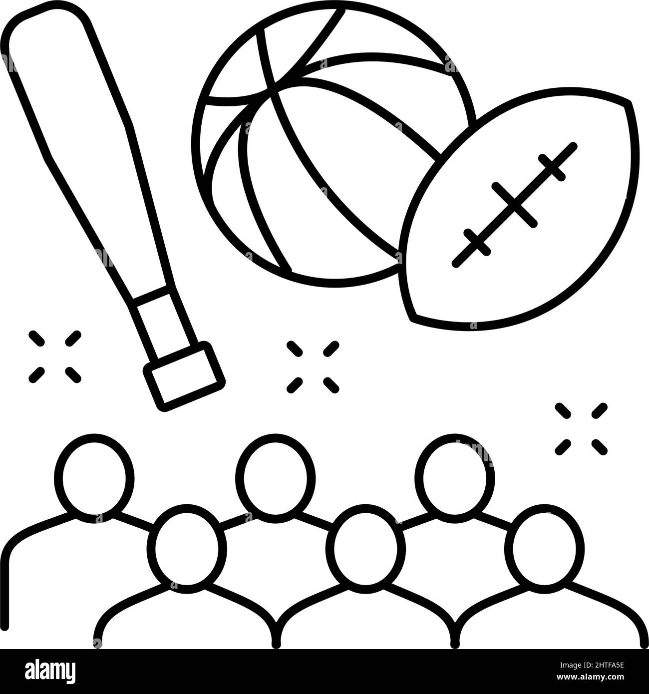 sports kids party line icon vector illustration Stock Vector Image ...