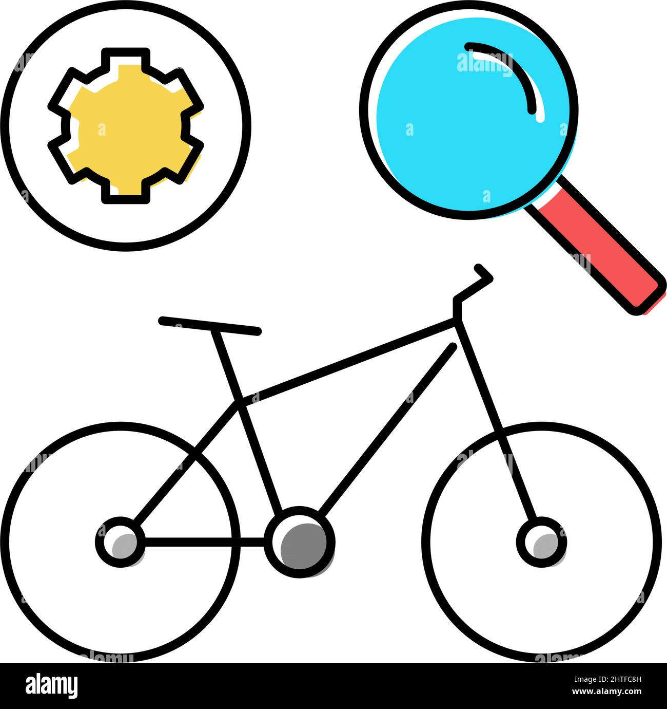 complex bike maintenance color icon vector illustration Stock Vector ...