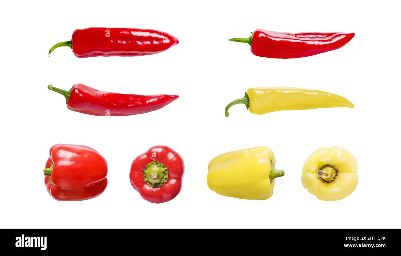 Red and yellow pepper isolated Stock Photo Alamy