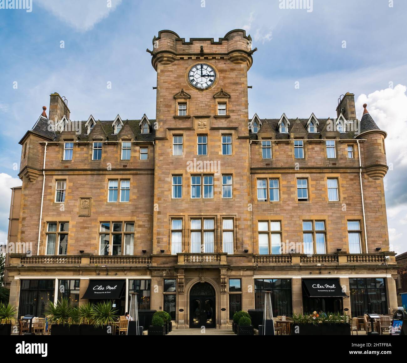 Malmaison Hotel & Chez Mal brasserie and bar in historic building, Leith, Edinburgh, Scotland UK Stock Photo