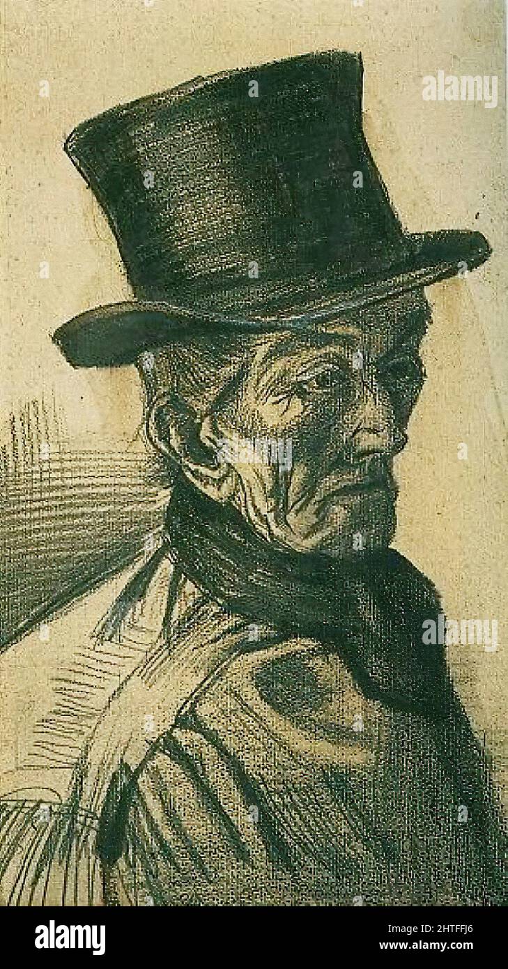 Vincent Van Gogh -  Man with Top Hat 1882 Stock Photo