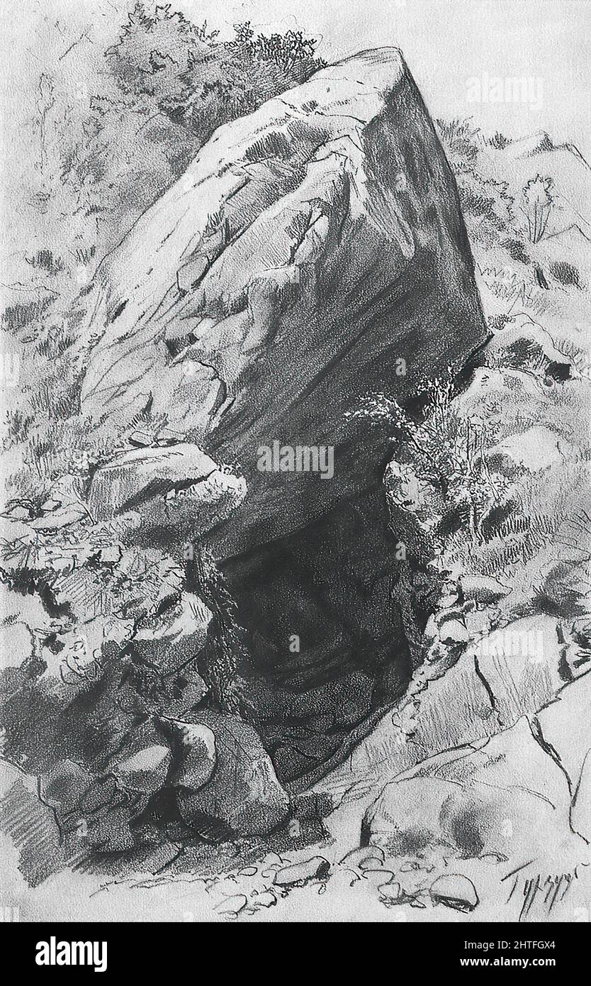 Ivan Chichkine -  Cave Caves Volcanoes 1879 Stock Photo