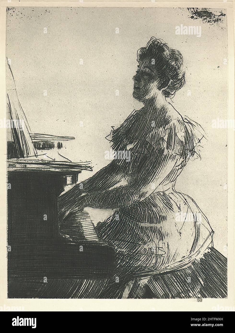 Anders Zorn -  at Piano 1900 Stock Photo