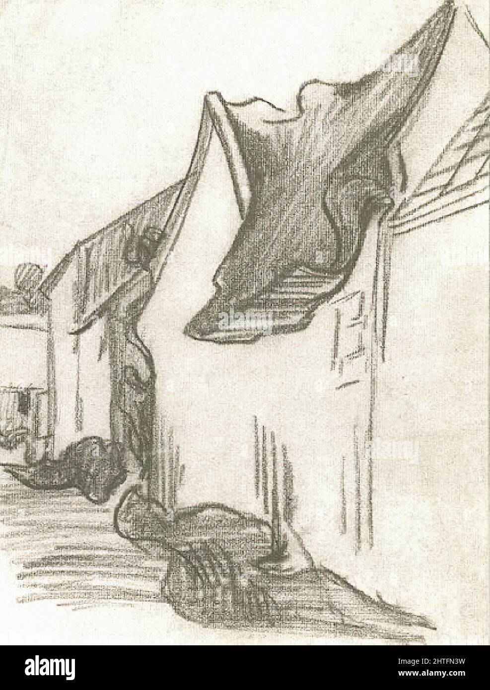 Vincent Van Gogh -  Village Street Sketch 1890 Stock Photo