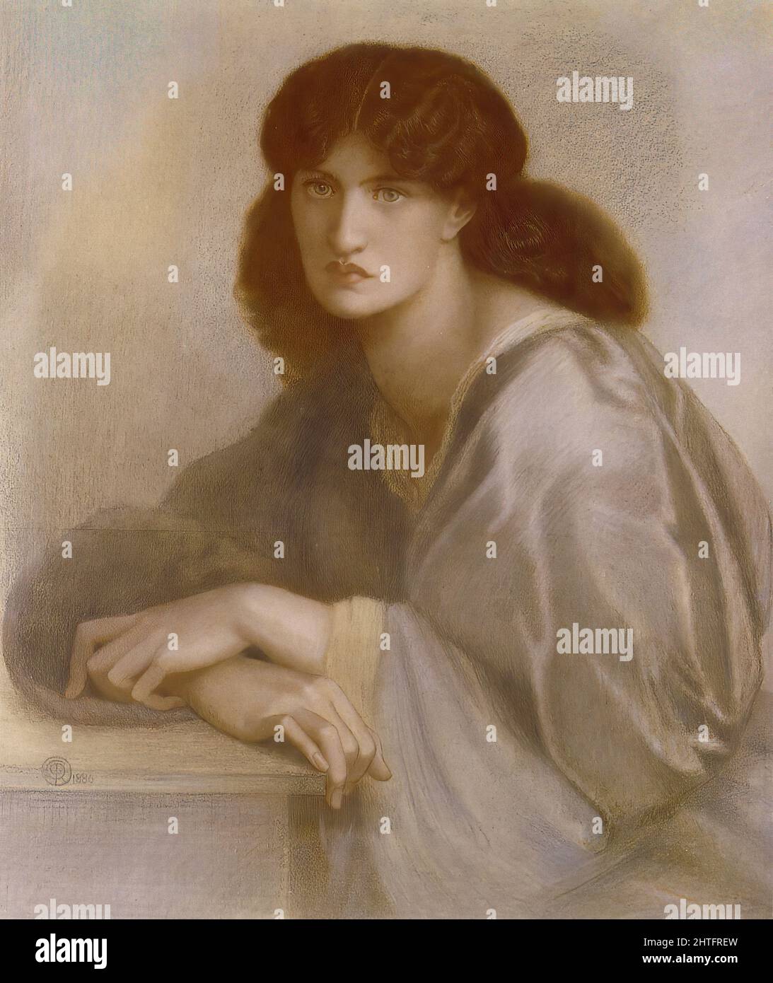 Dante Gabriel Rossetti -  Women S Window Jane Morris 1880 Stock Photo