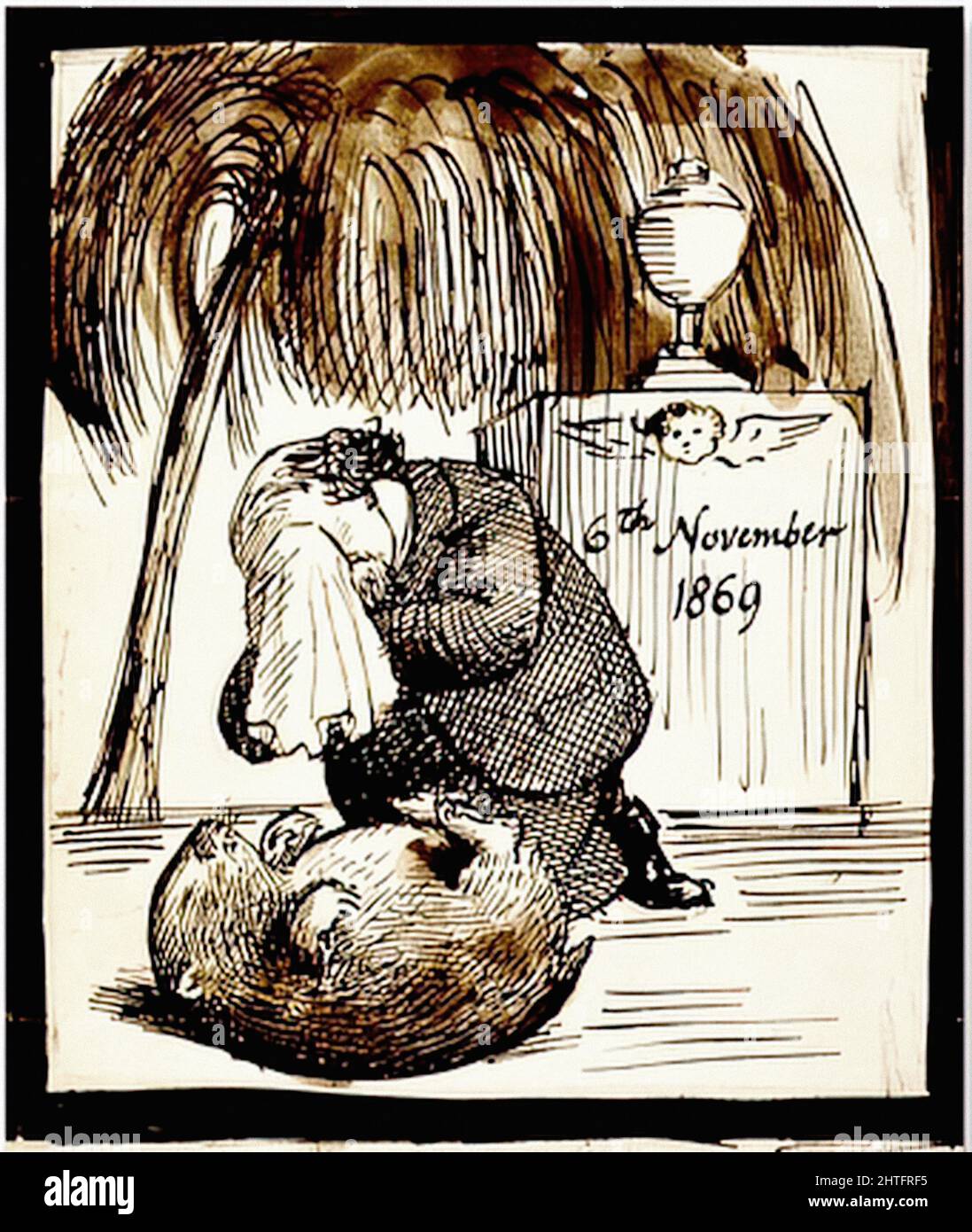 Dante Gabriel Rossetti -  Image Sketch Poem Showing Subject Author 1869 Stock Photo