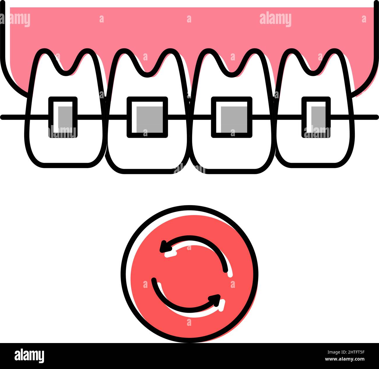 lingual tooth braces color icon vector illustration Stock Vector Image ...