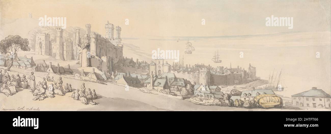 Thomas Rowlandson Carnarvon Castle, North Wales Stock Photo Alamy