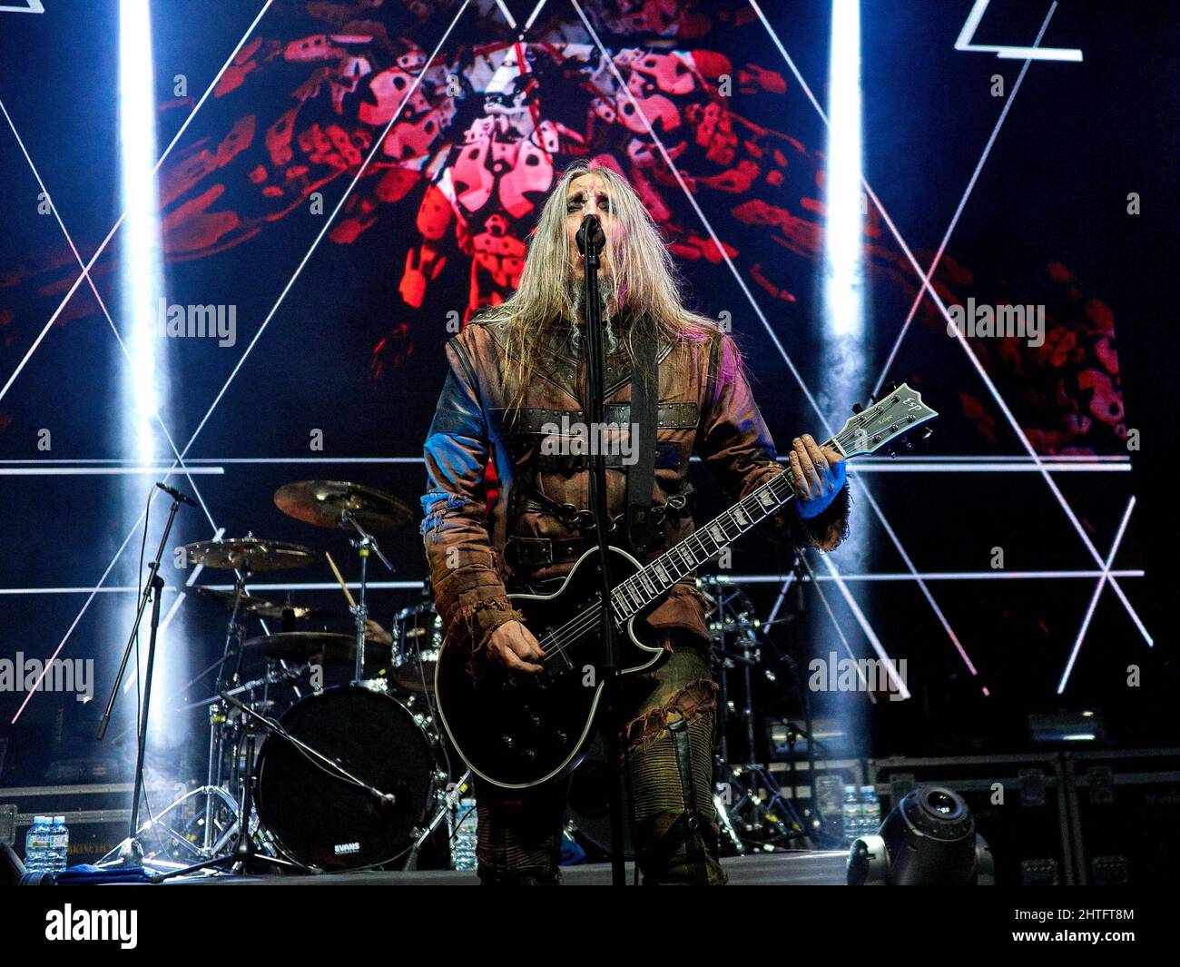 Moscow, Russia. 23rd Feb, 2022. Peter Tägtgren during the performance of the PAIN group in Moscow.Peter Tägtgren-led Swedish electronic/industrial metal/rock outfit Pain performed a show at the 1930 Moscow club in the capital of Russia. Credit: SOPA Images Limited/Alamy Live News Stock Photo