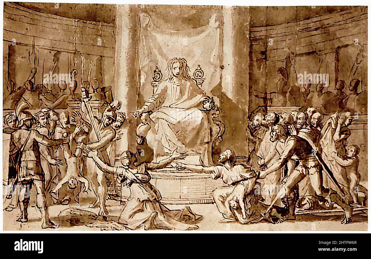 Nicolas Poussin -  Judgment Solomon 1649 Stock Photo