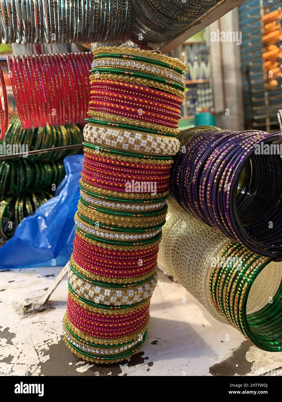Vertical shot of Indian churi bangle set Stock Photo - Alamy