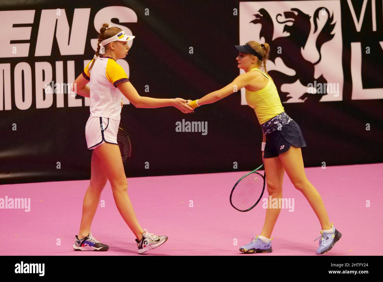 Ivanna Yastremska and Dayana Yastremska (UKR) during the doubles round