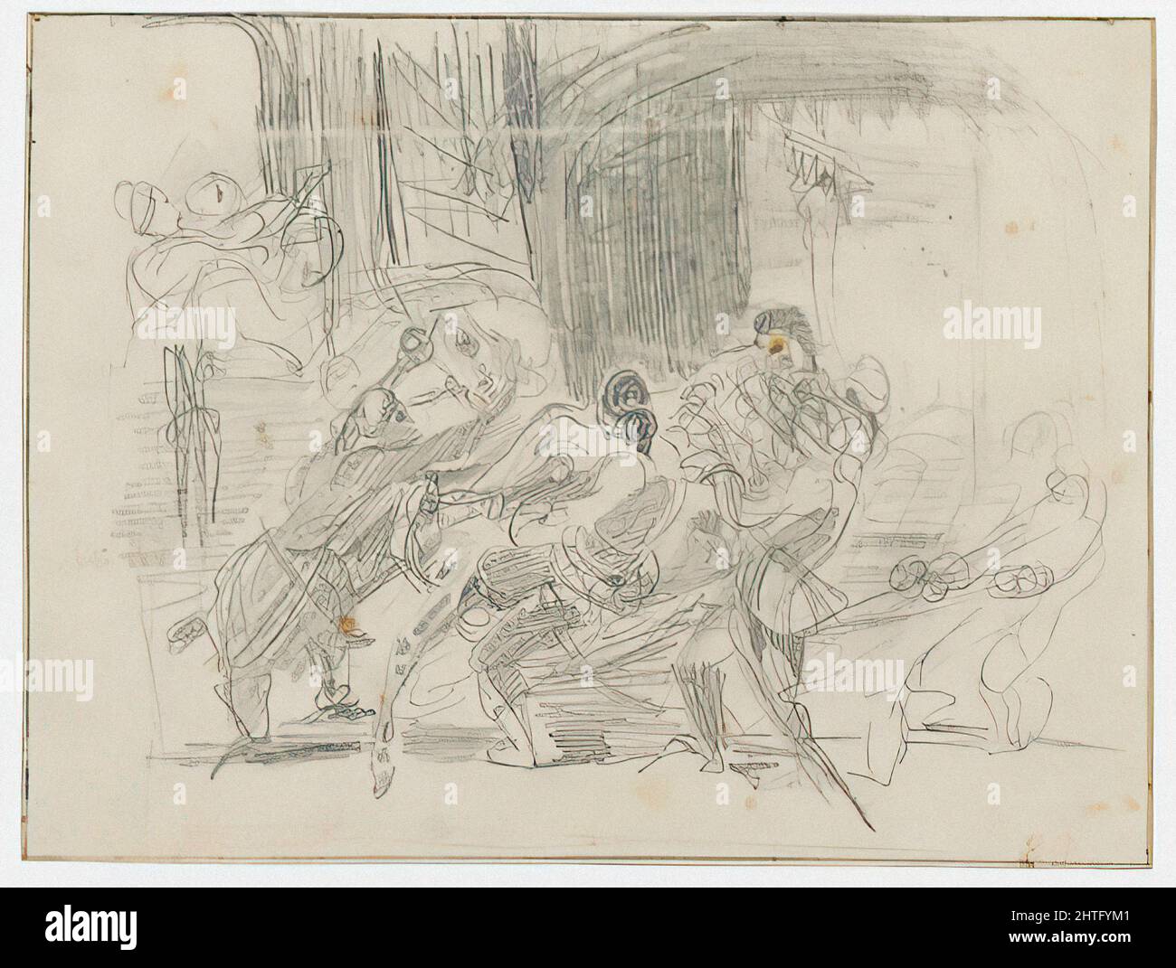 Eugène Delacroix -  Mazepp Tied Behind Him Wild Horse 1838 Stock Photo