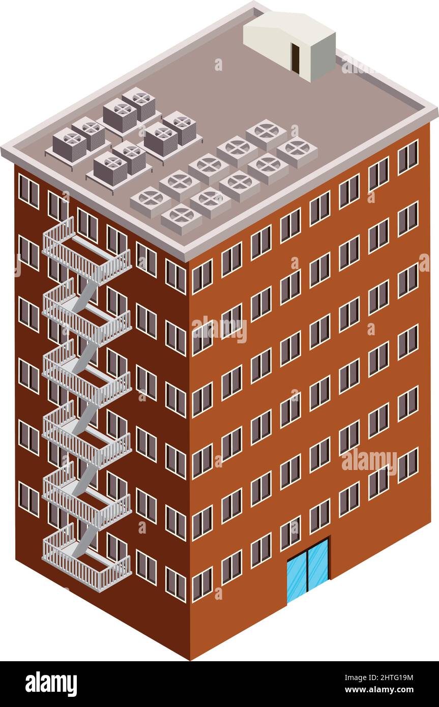isometric apartaments building facade icon Stock Vector Image & Art - Alamy