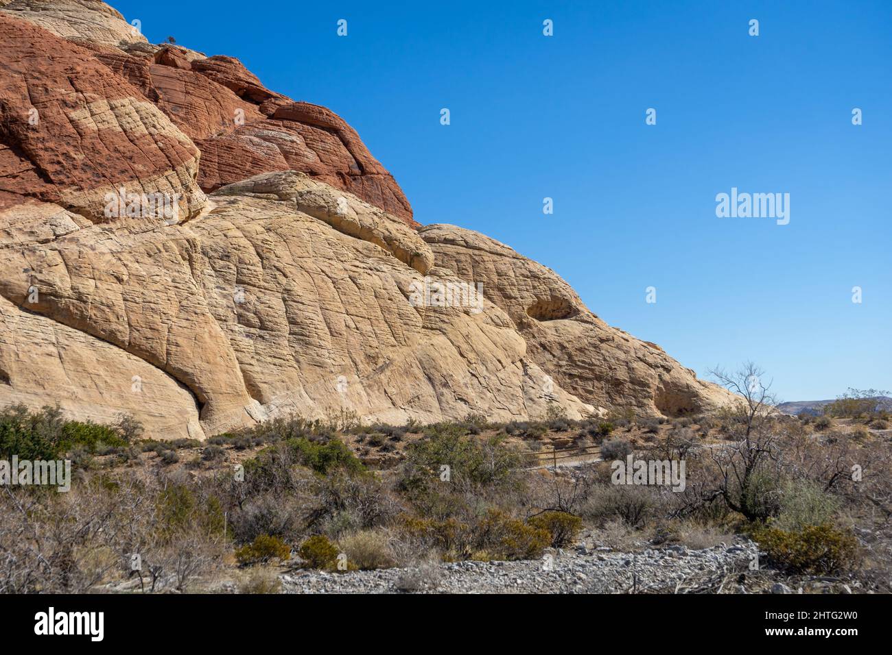 Large rock formation at the Red Rock Canyon Area in Nevada Stock Photo