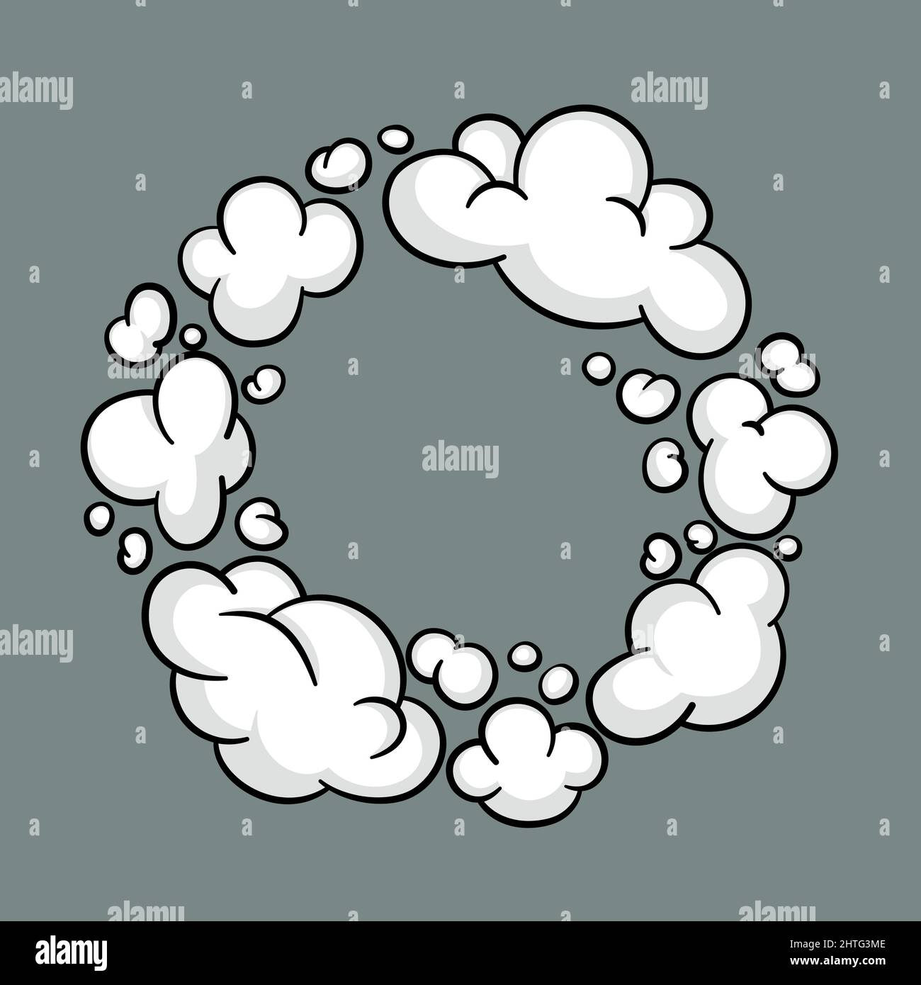Comic cloud or smoke, cartoon vector motion effects, and explosions Stock Vector