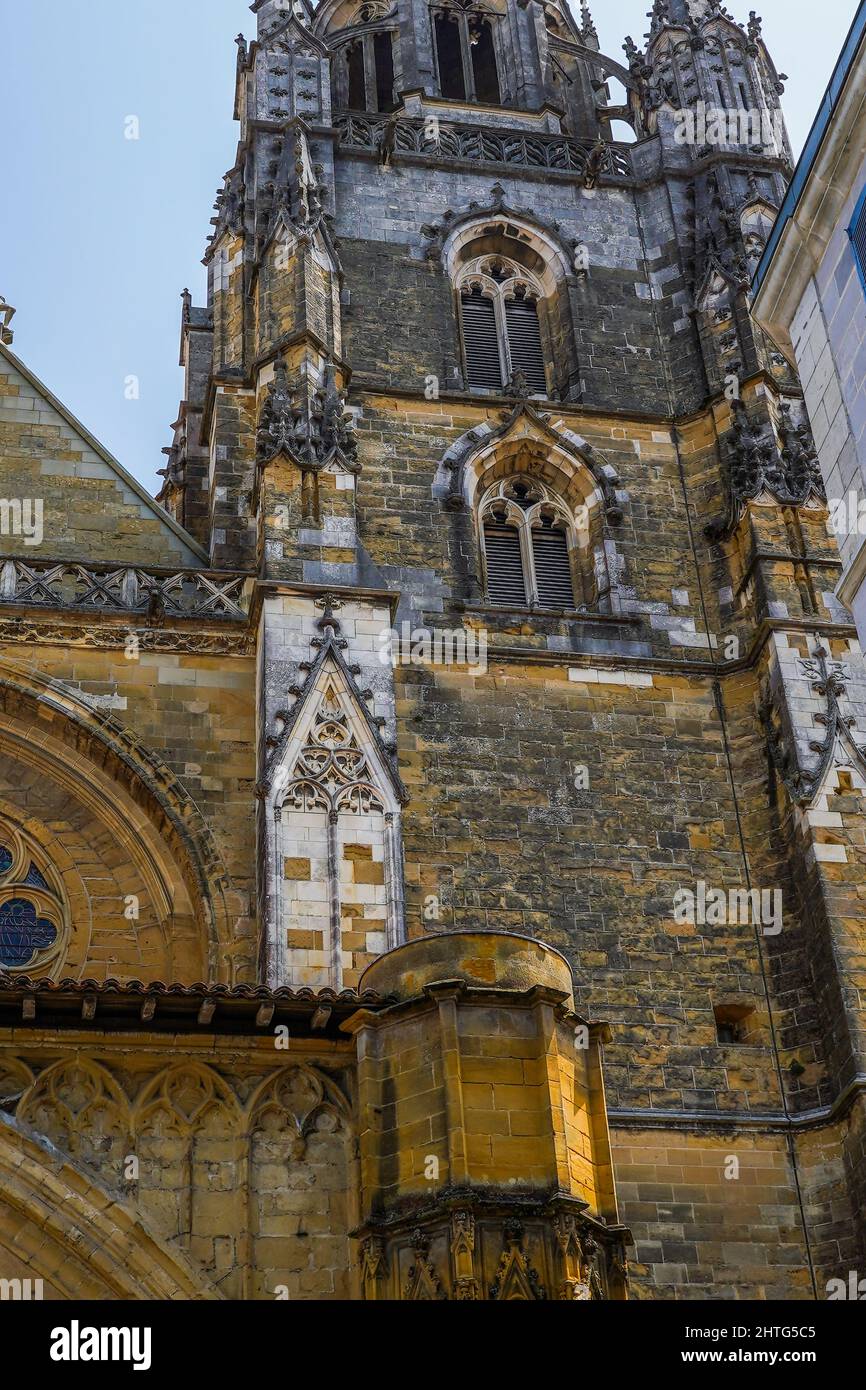 Vertical shot of the Cathedral of Saint Mary of Bayonne in France Stock Photo