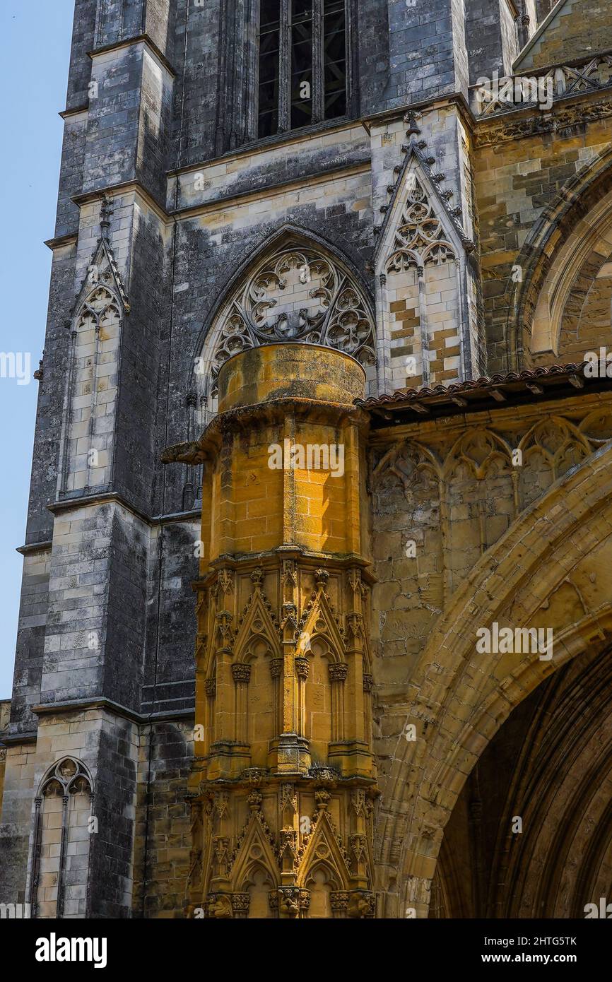 Vertical shot of the Cathedral of Saint Mary of Bayonne in France Stock Photo