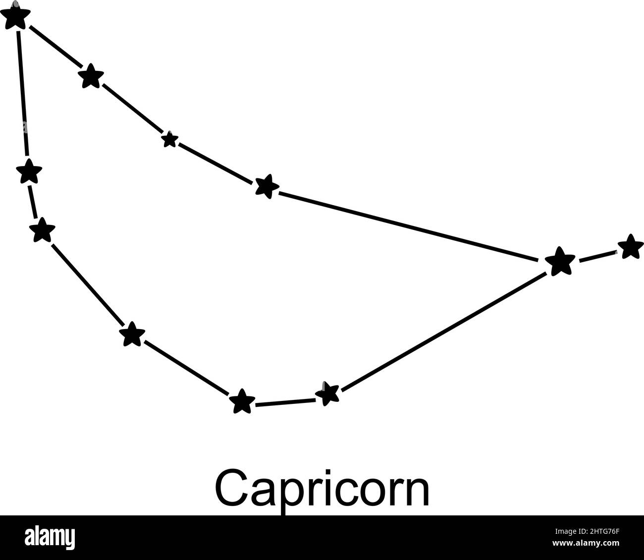 Constellation of zodiac sign Capricorn on white background, vector illustration Stock Vector