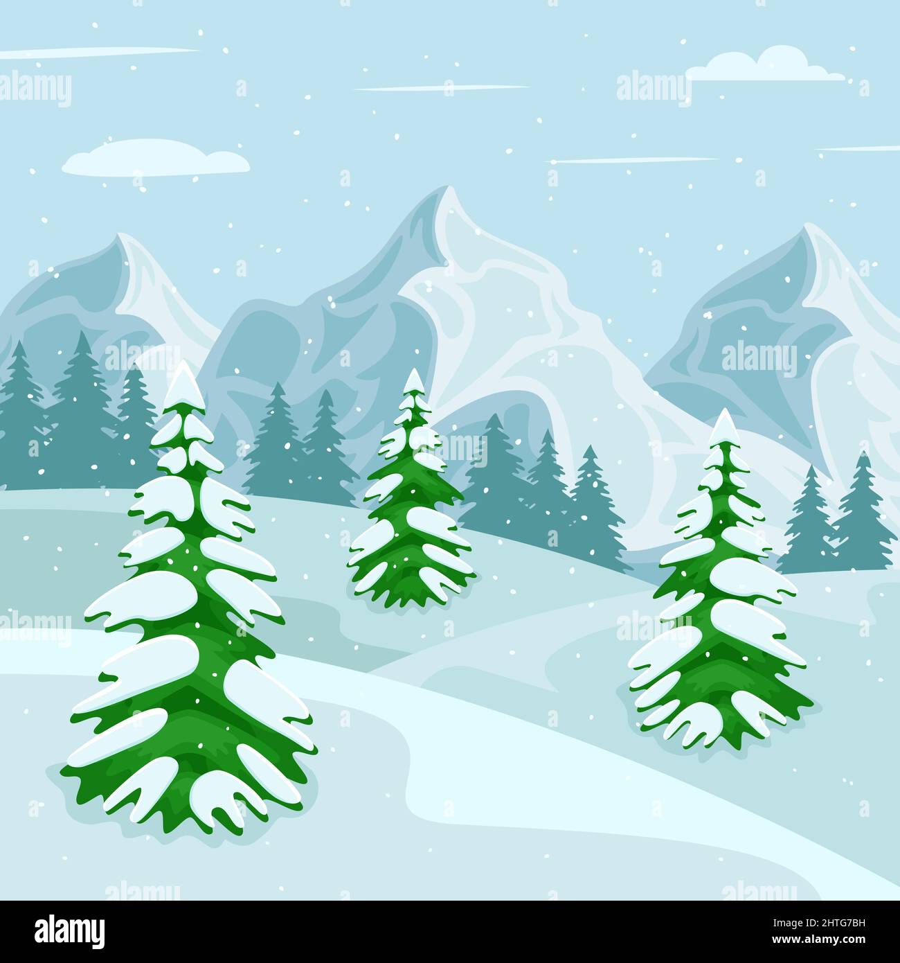 Snowy mountain hillside Stock Vector Images - Alamy