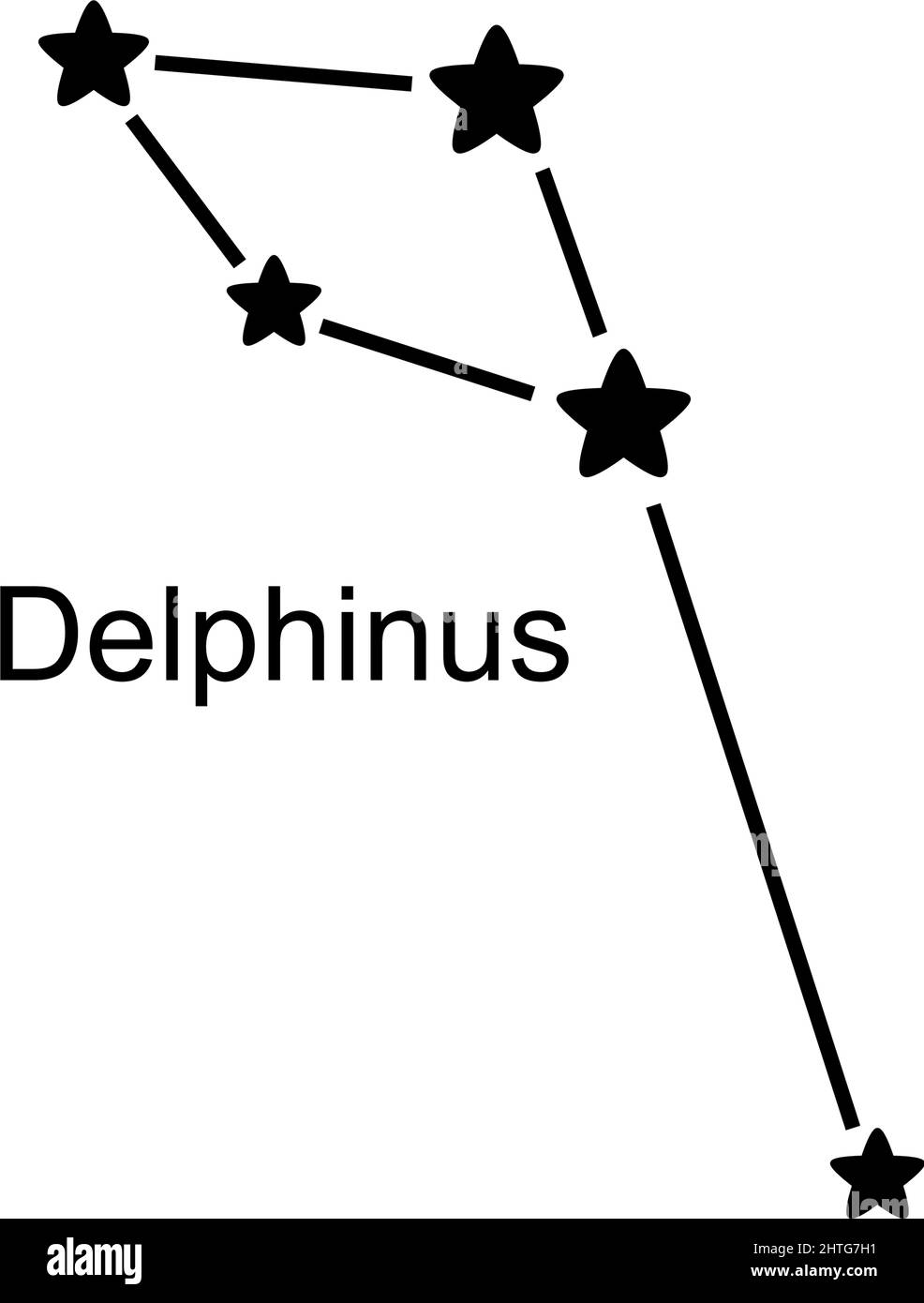 Constellation Delphinus on white background, vector illustration Stock Vector