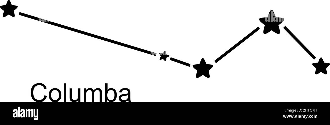 Constellation Columba on white background, vector illustration Stock Vector