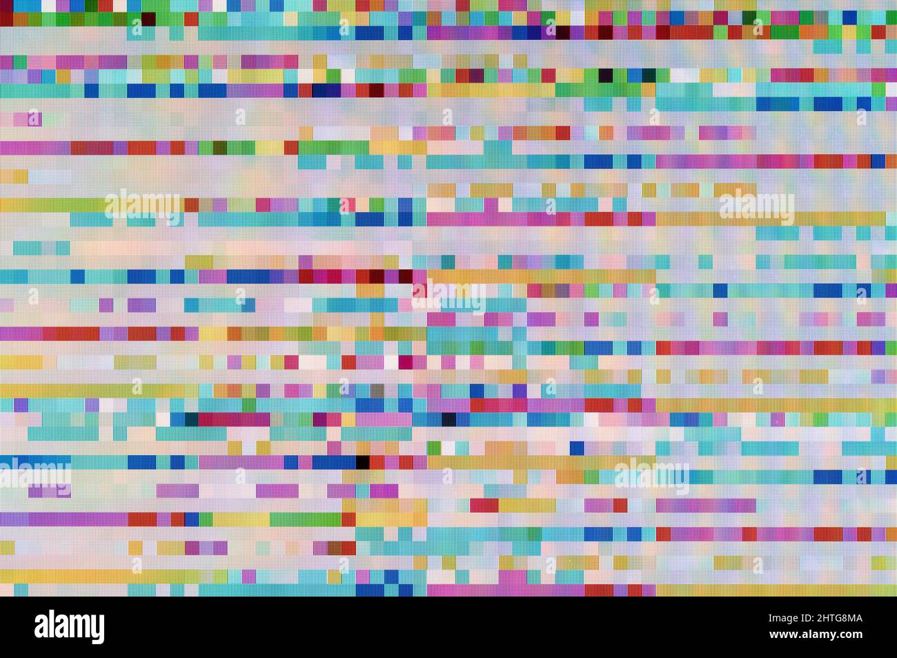 Abstract pixel pattern background of a digital glitch. Stock Photo