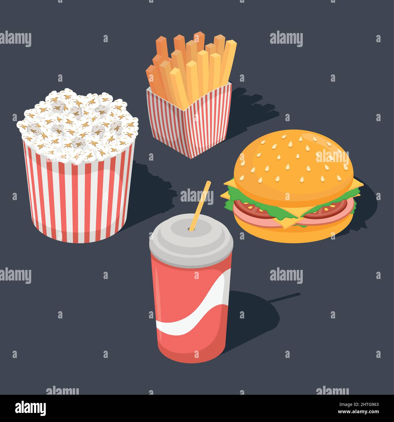 four fast food set icons Stock Vector Image & Art - Alamy