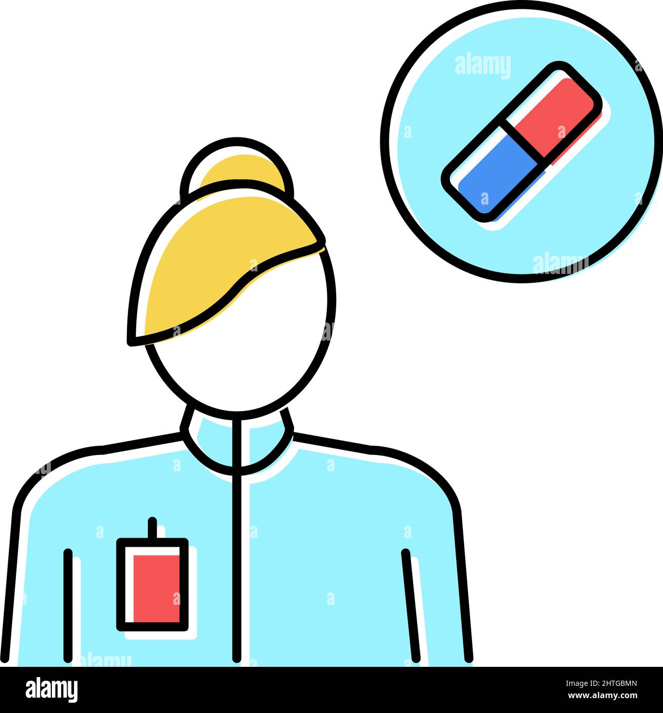 pharmacology medical specialist color icon vector illustration Stock ...