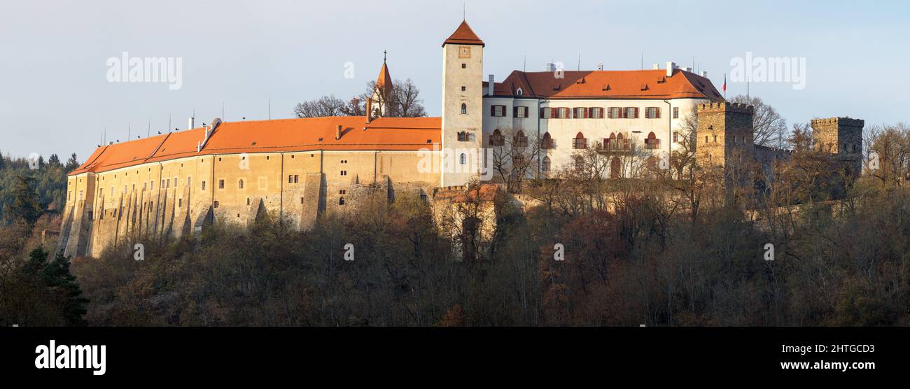 Bitov castle, South Moravia, Czech Republic, Bitov castle is on hill above Vranov dam near Vranov nad Dyji town and Znojmo town, Gothic and renaissanc Stock Photo