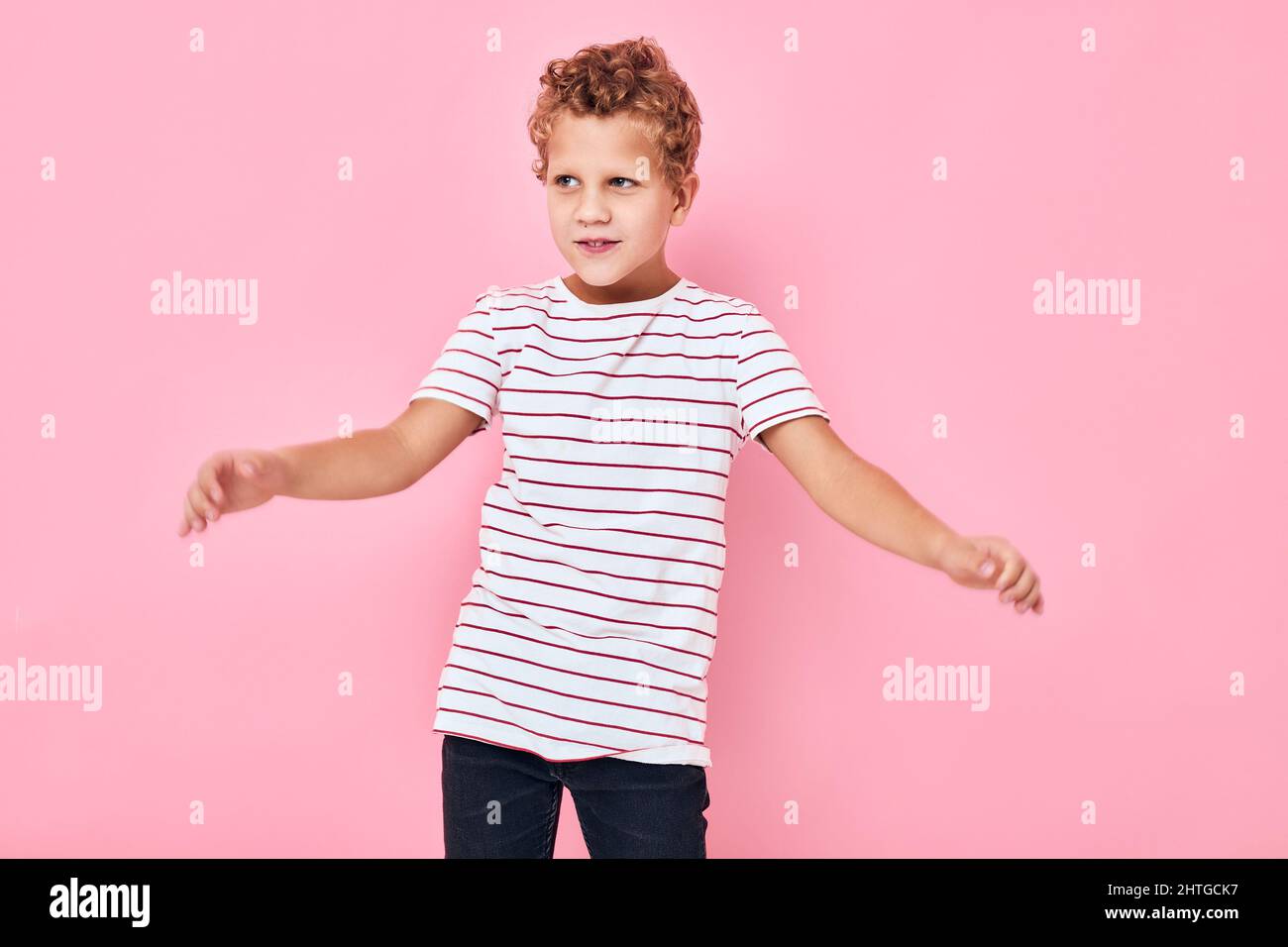 portrait of a boy posing hand gesture active lifestyle Stock Photo Alamy